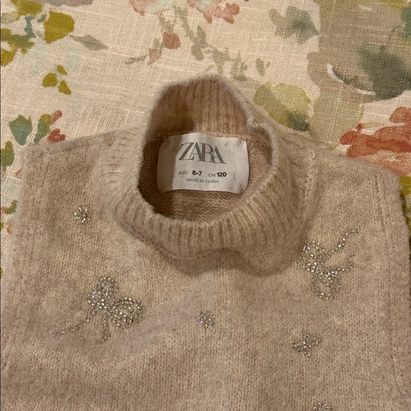 Zara Cream Embellished Top and Skort, Size 6/7 - Picture 4 of 5